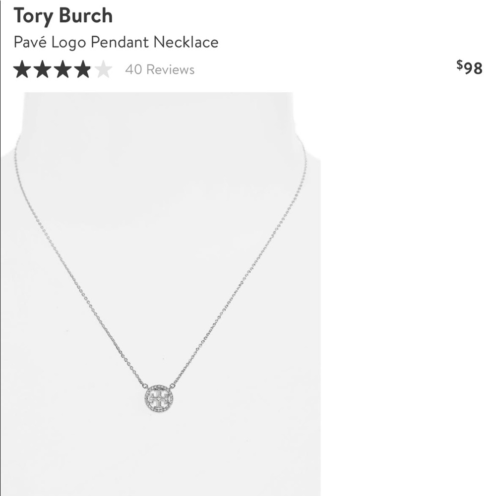 Tory Burch Pave Pendant Necklace